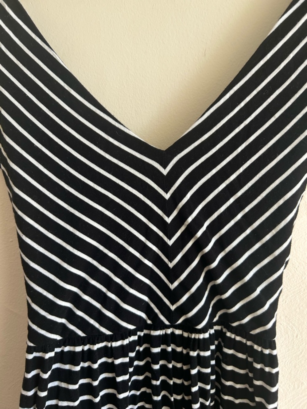 LOFT ANN TAYLOR Striped Wrap Front Criss Cross Back Dress M - Picture 7 of 7